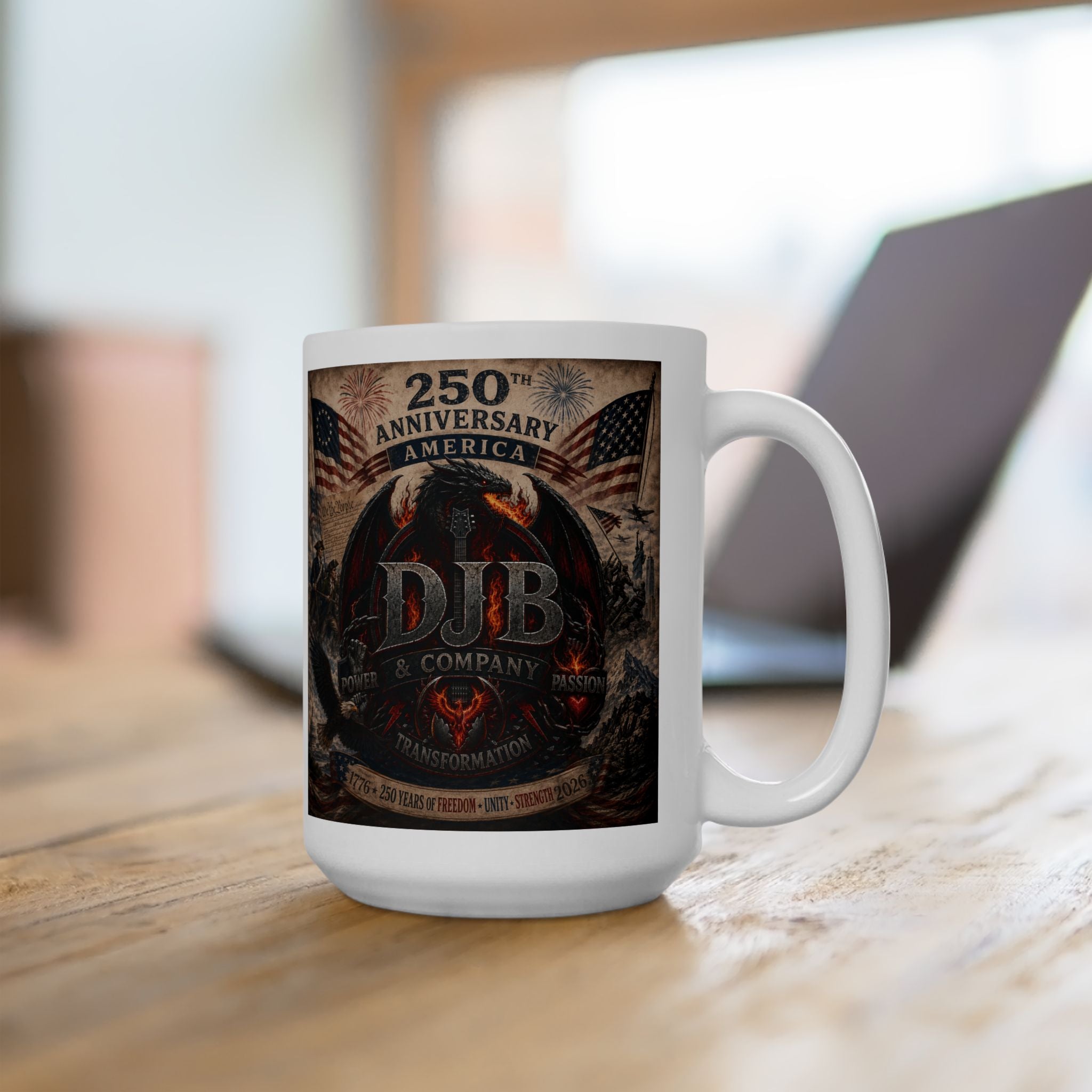 American Patriot Ceramic Mug — Eagle, Flag & 'BORN' Vintage Military Tribute (11oz/15oz)