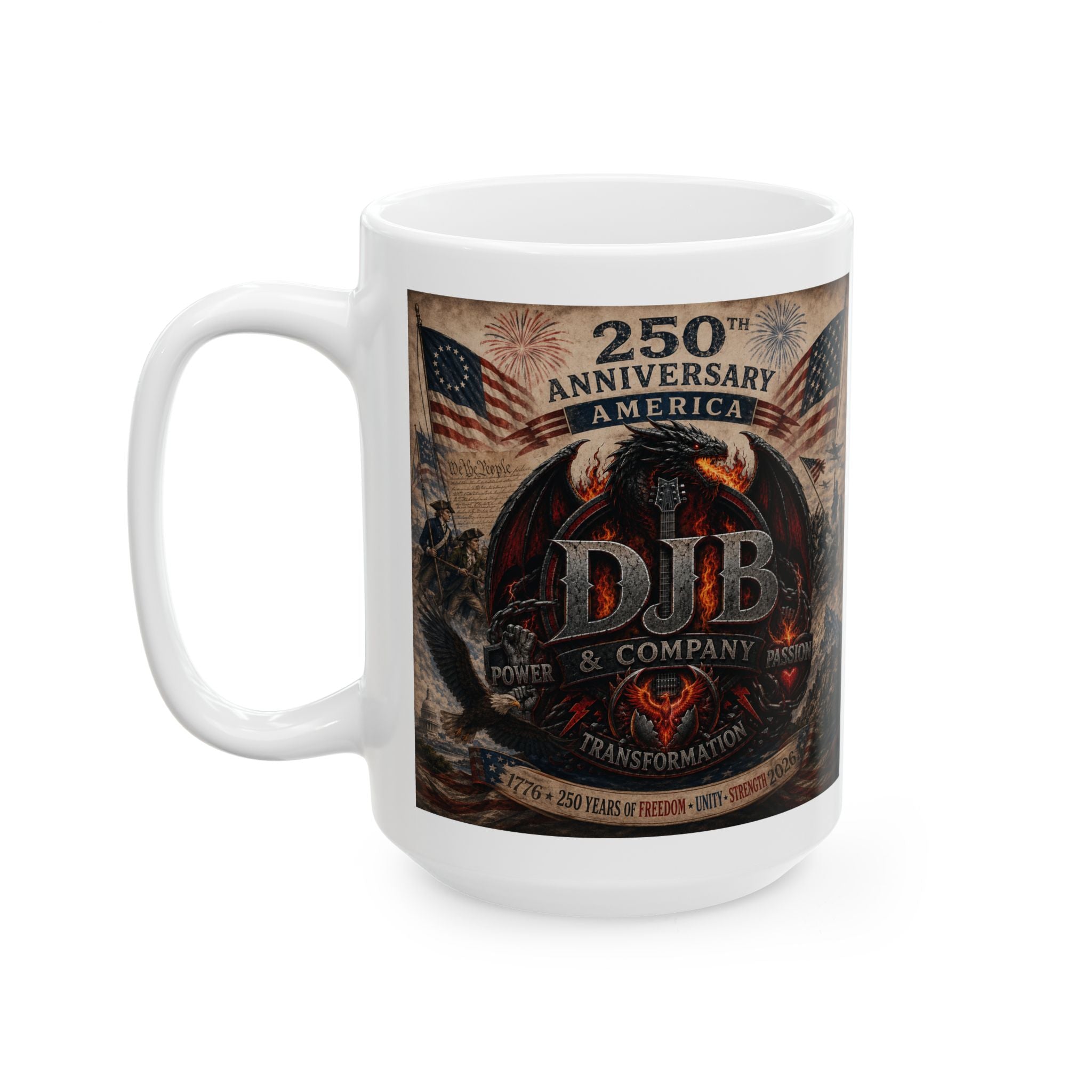 American Patriot Ceramic Mug — Eagle, Flag & 'BORN' Vintage Military Tribute (11oz/15oz)