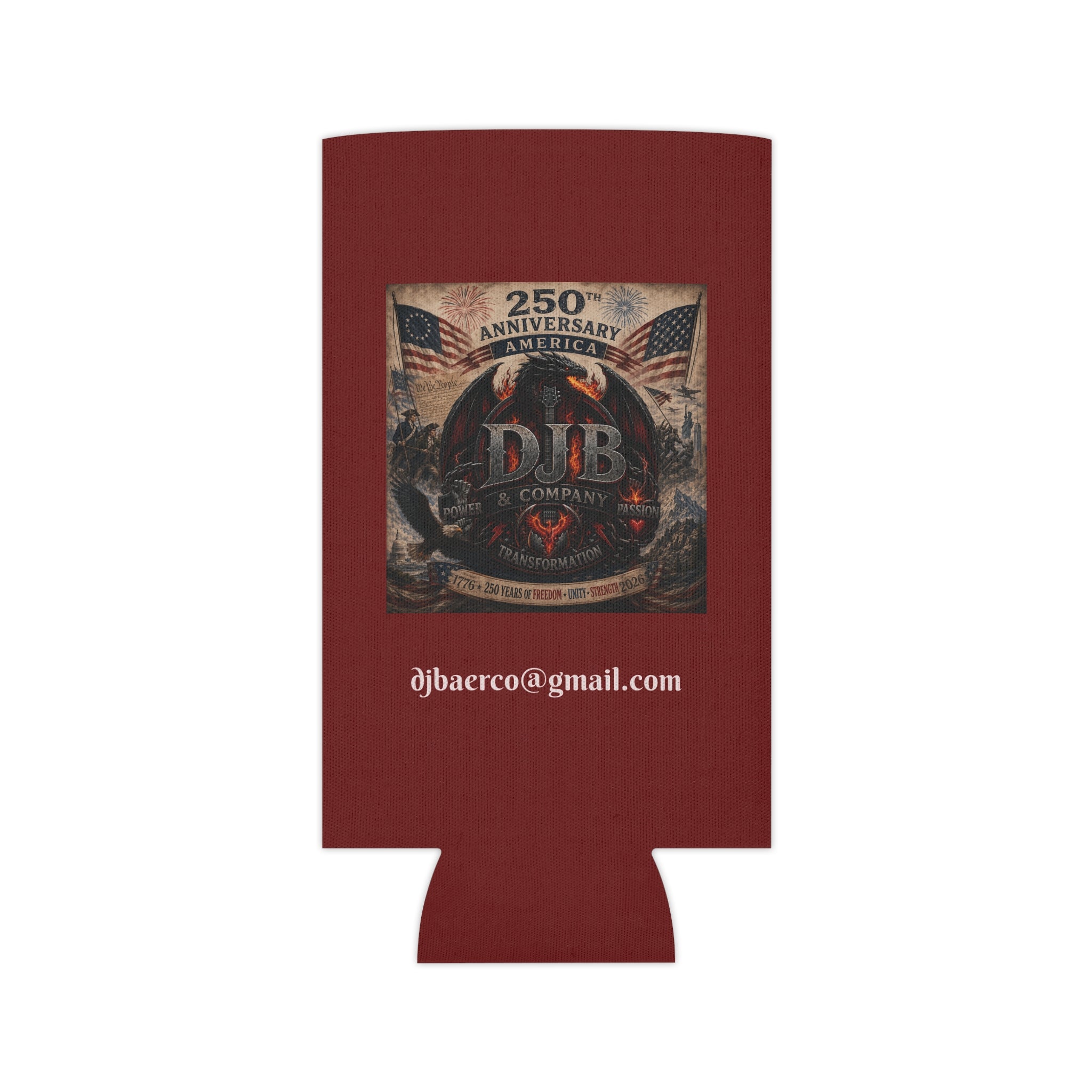 250th Anniversary DJB Eagle Can Cooler — Patriotic Americana Beer Koozie