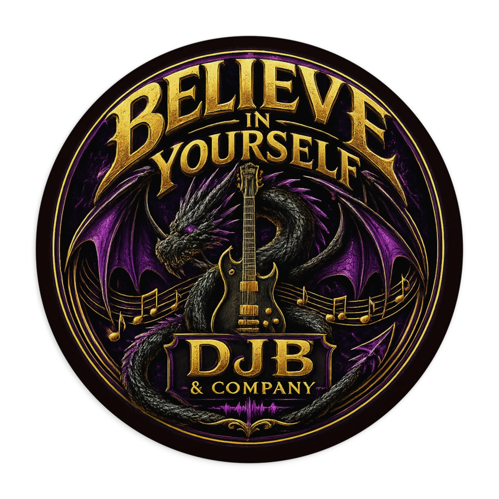 Believe In Yourself Dragon Guitar Mouse Pad — Motivational Rock Gaming Desk Mat