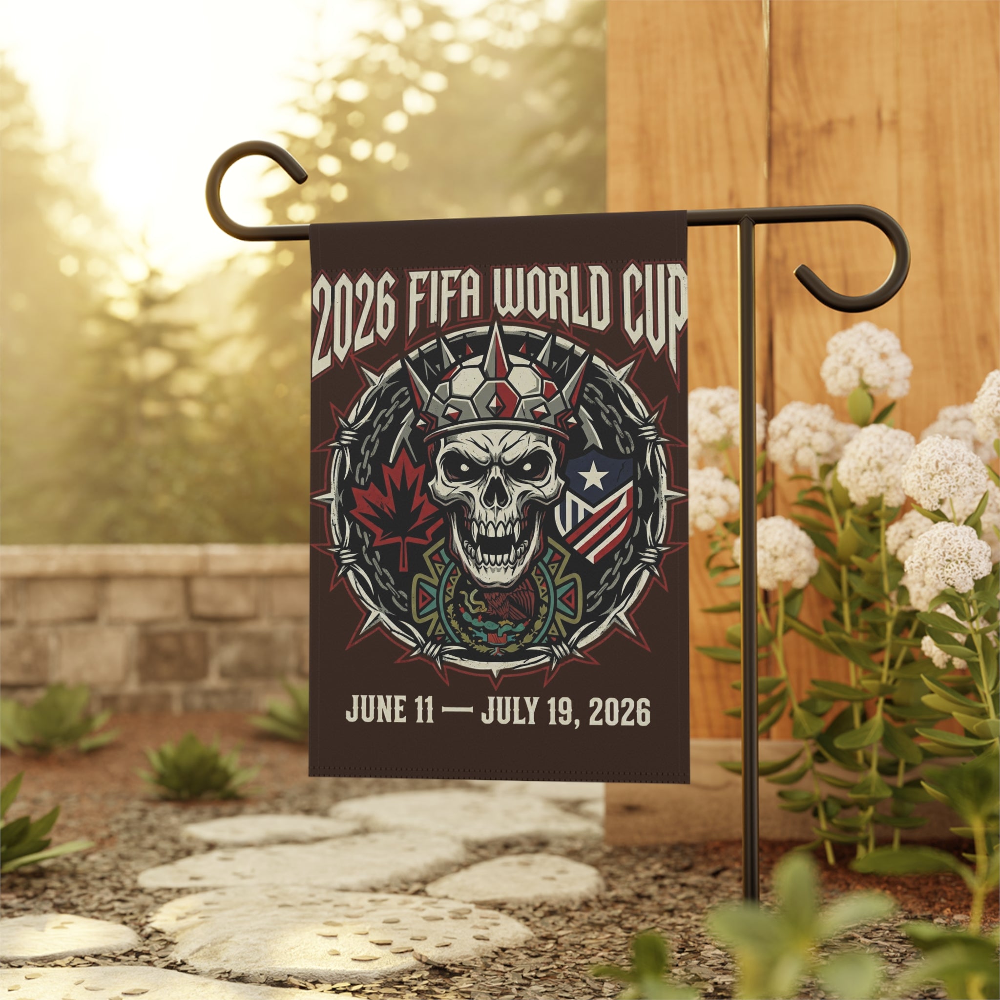 Garden Flag — 2026 FIFA World Cup Skull Crown Garden Banner (June 11–July 19, 2026)